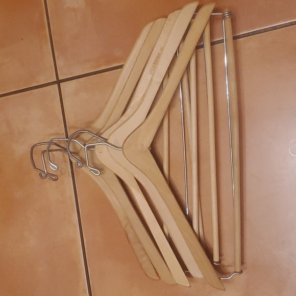 Storage & Organization Set Of 5 Heavy Duty Wooden Suit Hangers With